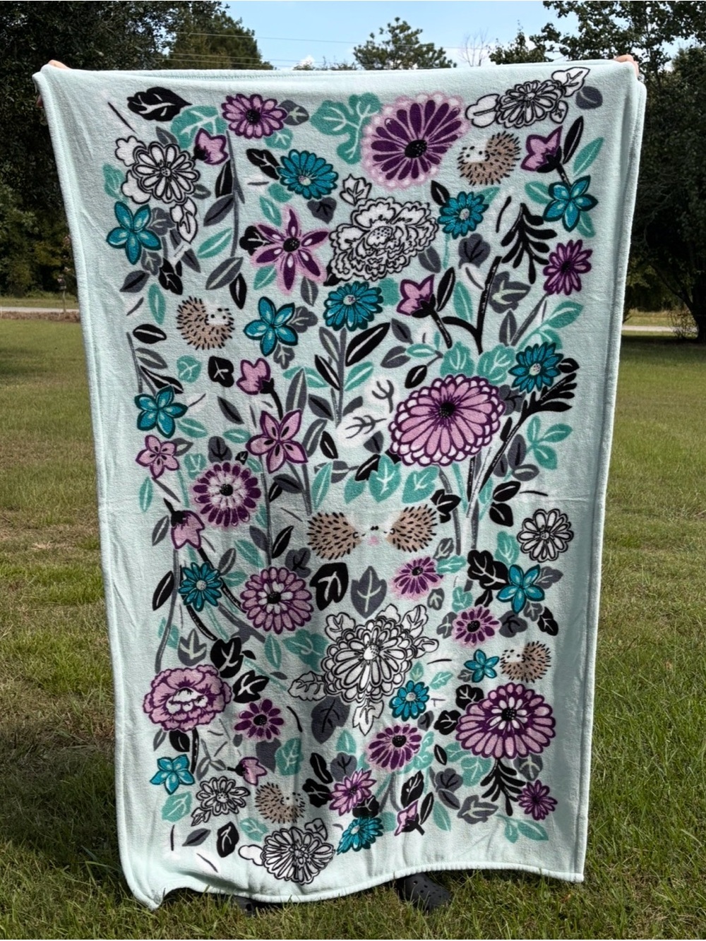 Vera Bradley Throw Blanket Soft Fleece Penelope Garden Approximately 48x76